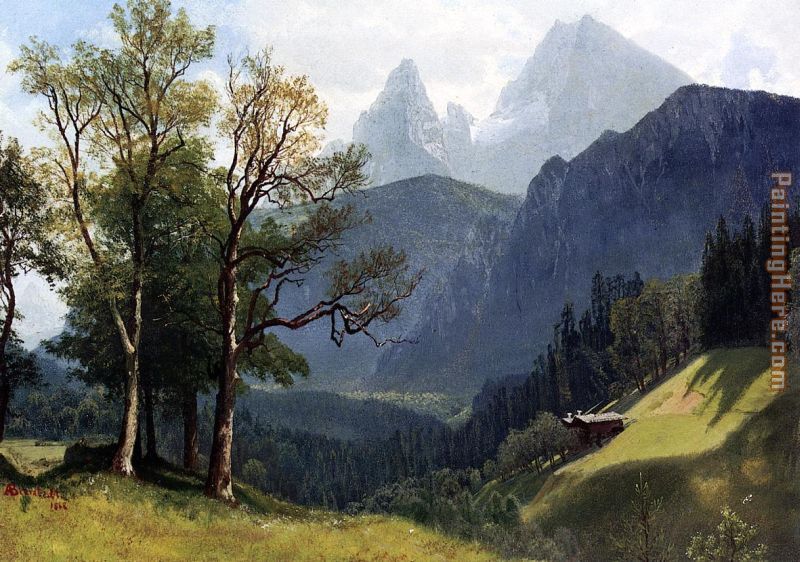 Tyrolean Landscape painting - Albert Bierstadt Tyrolean Landscape art painting